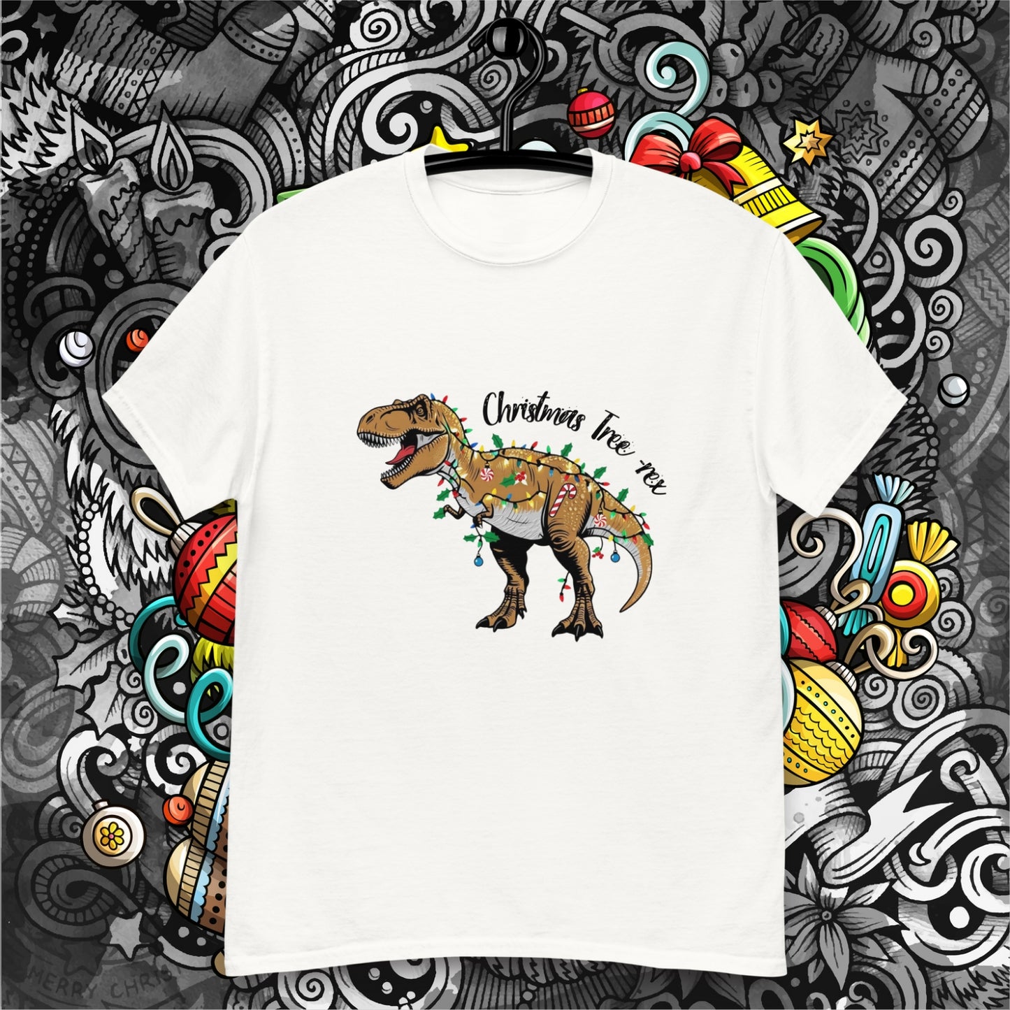 Christmas tree-rex camiseta